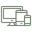 icon of tablet, phone and browser window.